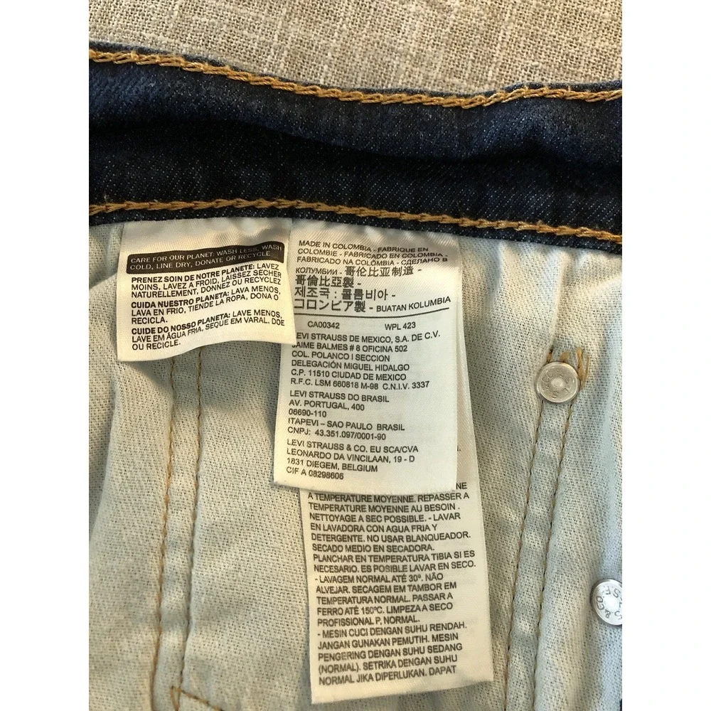 Levis 505 Jeans Men 36x31 Blue Dark Wash Regular Fit Tag 36x32